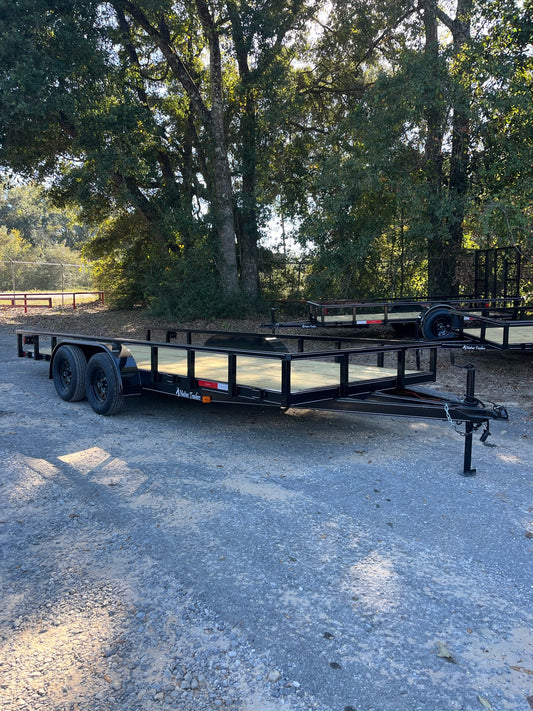 83 X 18 TUBE TOP TANDEM UTILITY TRAILER W/ 5FT. SLIDE IN RAMPS