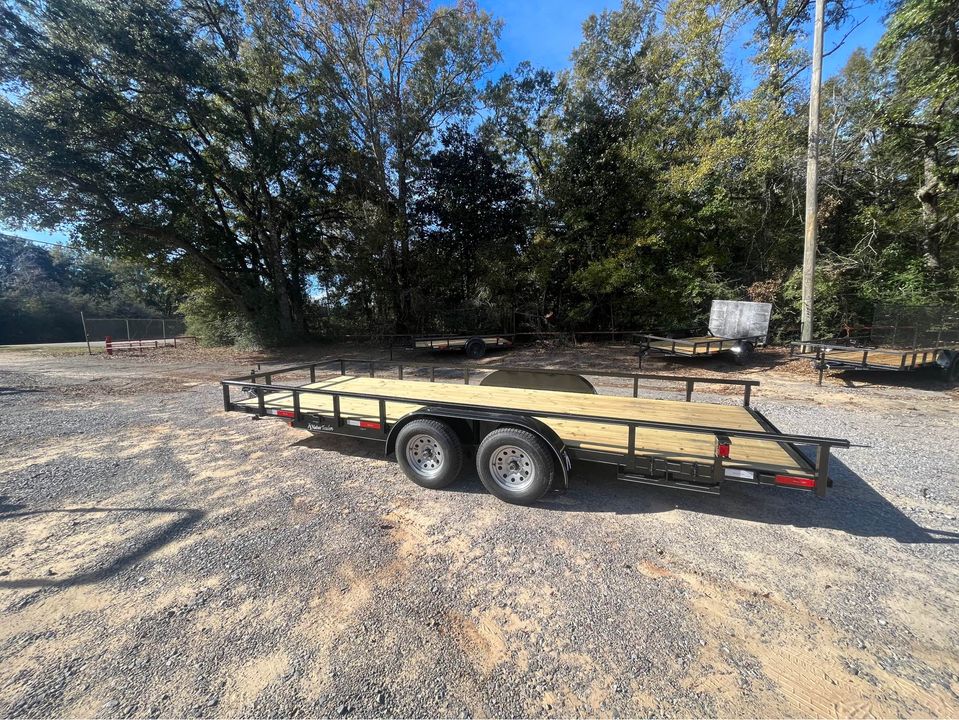 83 X 20 TUBE TOP TANDEM UTILITY TRAILER W/ 5FT. SLIDE IN RAMPS