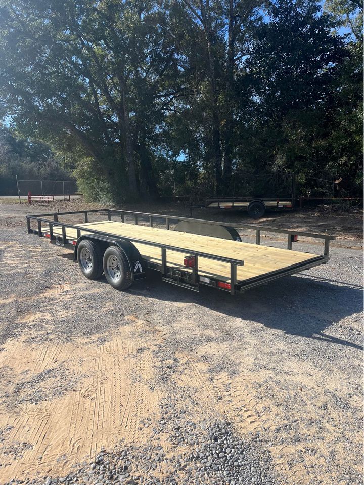 83 X 20 TUBE TOP TANDEM UTILITY TRAILER W/ 5FT. SLIDE IN RAMPS